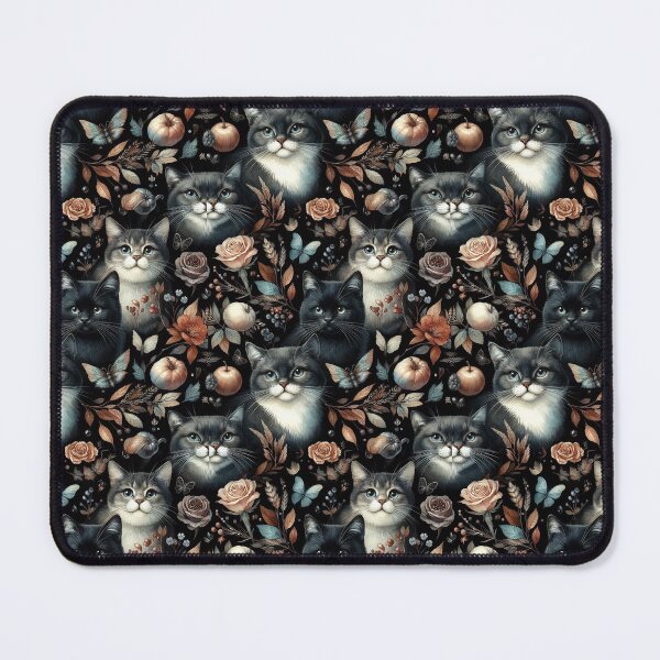 Item preview, cats and flowers dark theme seamless digital paper  designed and sold by artit-91.