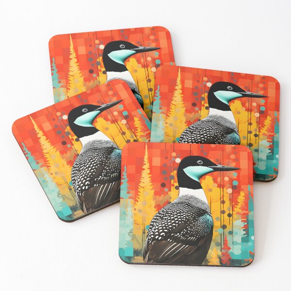 Item preview, Common loon portraits art. animal colorful. Animal throw pillow.  designed and sold by formform.