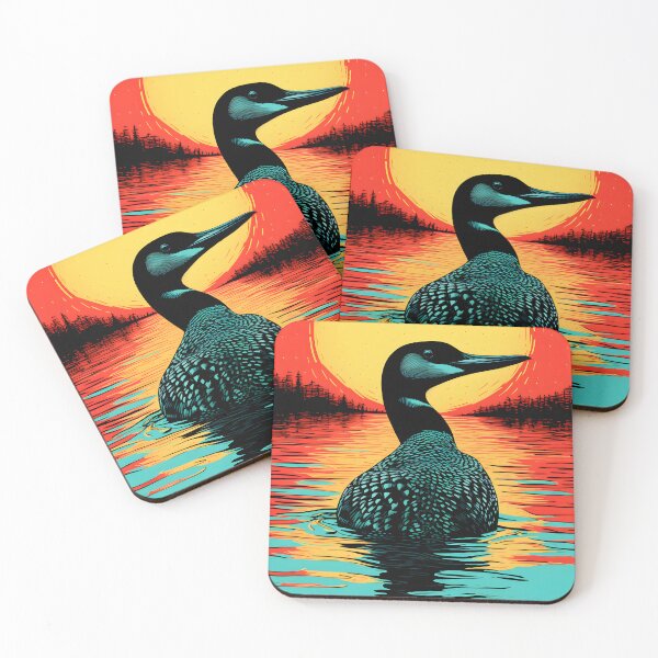 Item preview, Common loon portraits art. animal colorful. Animal throw pillow.  designed and sold by formform.