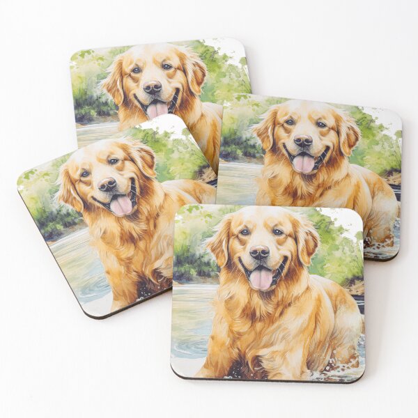 Item preview, Watercolor Golden Retriever Art designed and sold by TheAnimalZ00.