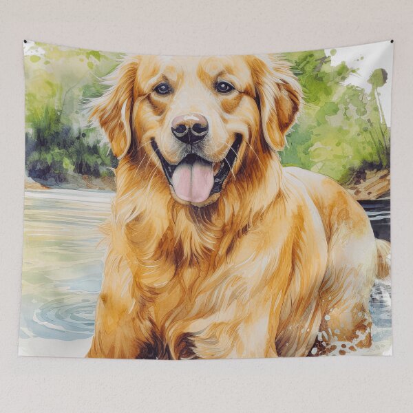 Item preview, Watercolor Golden Retriever Art designed and sold by TheAnimalZ00.