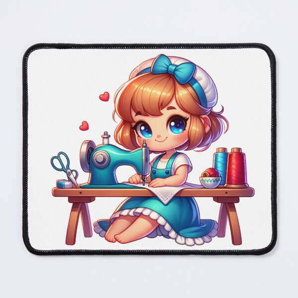 Item preview, Seamstress with Sewing Machine designed and sold by PassionforLove.