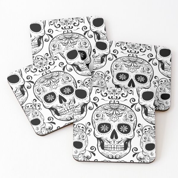 Item preview, Sugar skulls seamless background canvas pattern designed and sold by dcrc.