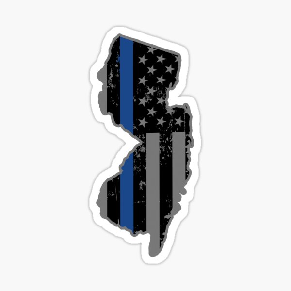 Artikel-Vorschau von Dünne blaue Linie bei Polizei und Strafverfolgungsbehörden in New Jersey, designt und verkauft von shoppzee.