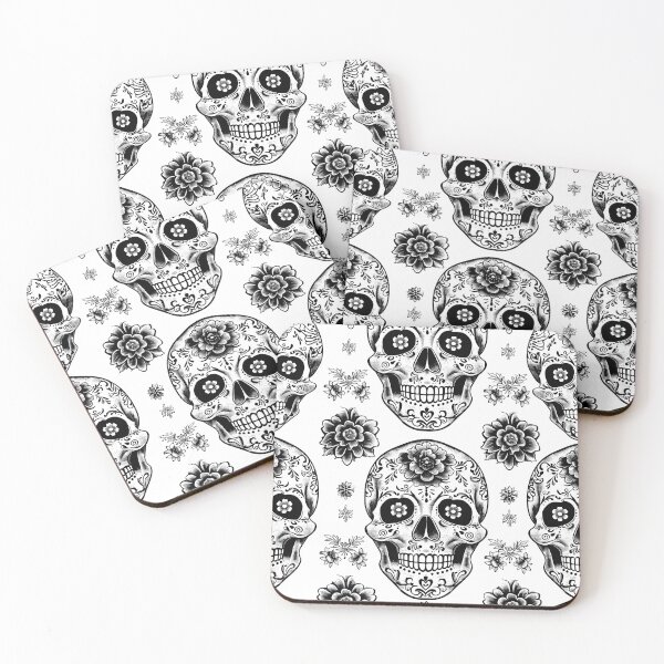 Item preview, Sugar skulls seamless background canvas pattern designed and sold by dcrc.