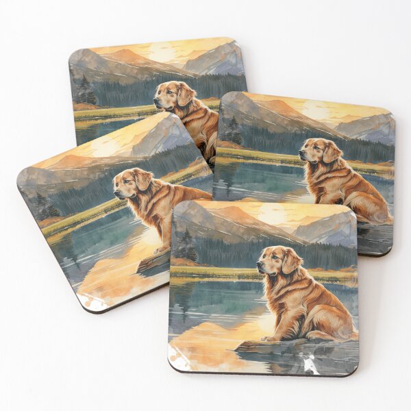 Item preview, Golden Retriever Watercolor Mountain Forest View designed and sold by TheAnimalZ00.