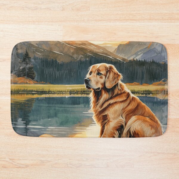 Item preview, Golden Retriever Watercolor Mountain Forest View designed and sold by TheAnimalZ00.