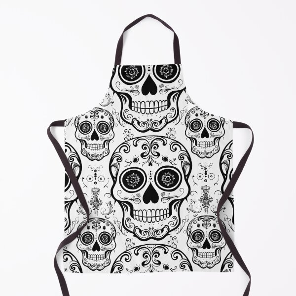 Item preview, sugar skulls seamless background canvas pattern designed and sold by dcrc.