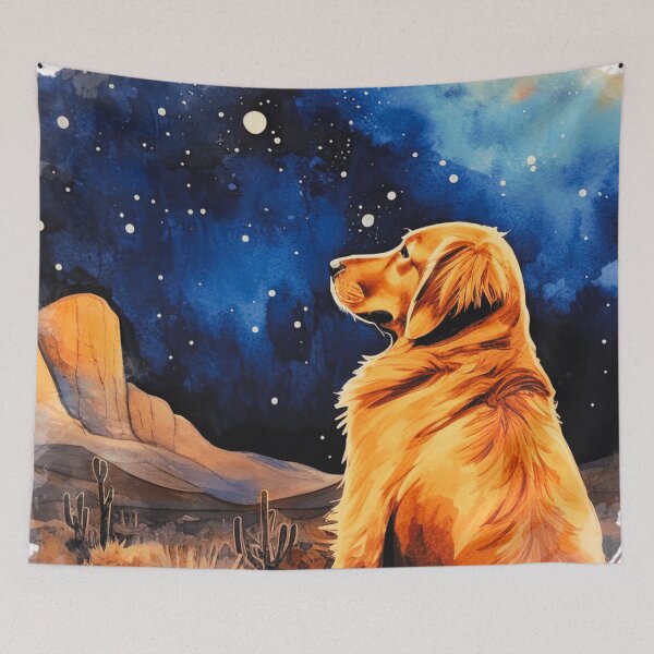Item preview, Golden Retriever In The Desert At Night designed and sold by TheAnimalZ00.