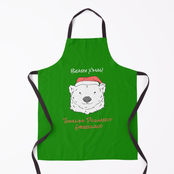 Item preview, Cartoon Polar Bear Wearing Santa Hat - Merry Christmas In Greenland Juullimi Pilluarit designed and sold by GraTEEtude.