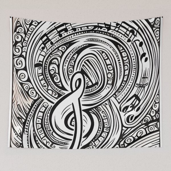 Item preview, Abstract music treble clef designed and sold by Artbellachi.