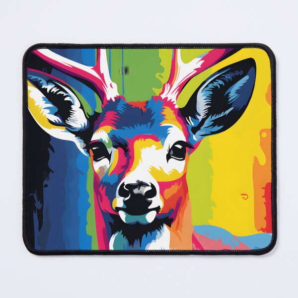 Item preview, white tailed deer portraits art. animal colorful. Animal throw pillow.  designed and sold by formform.