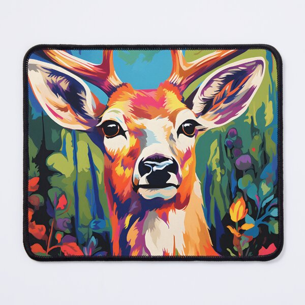 Item preview, white tailed deer portraits art. animal colorful. Animal throw pillow.  designed and sold by formform.