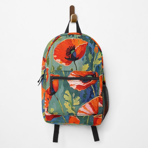 Item preview, Impressionist vibrant poppy flower design pattern designed and sold by clon-dot-net.
