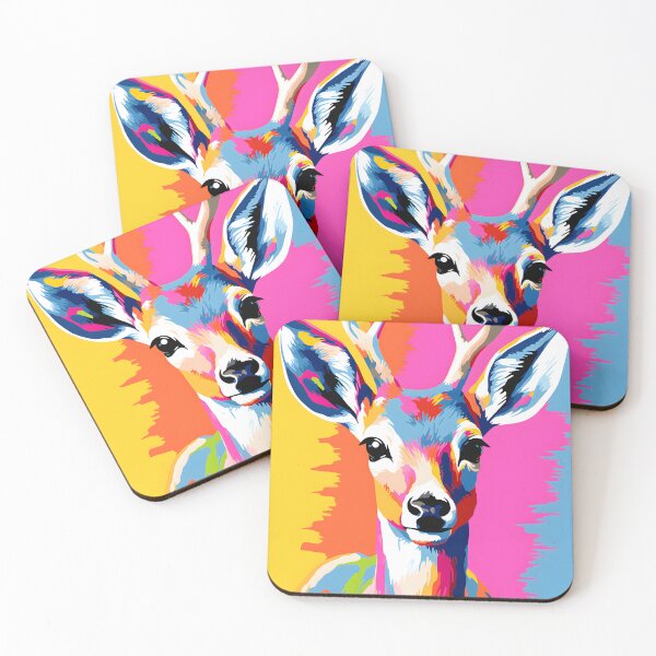 Item preview, Copy of white tailed deer portraits art. animal colorful. Animal throw pillow.  designed and sold by formform.