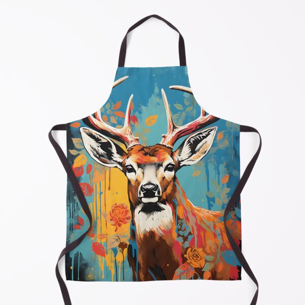 Item preview, white tailed deer portraits art. animal colorful. Animal throw pillow.  designed and sold by formform.