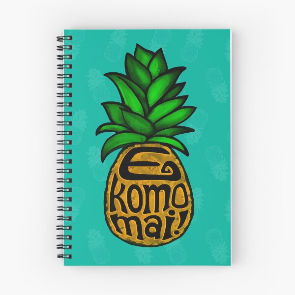 Item preview, E komo mai! (Version B: seamless Pineapple pattern background) designed and sold by activartist.