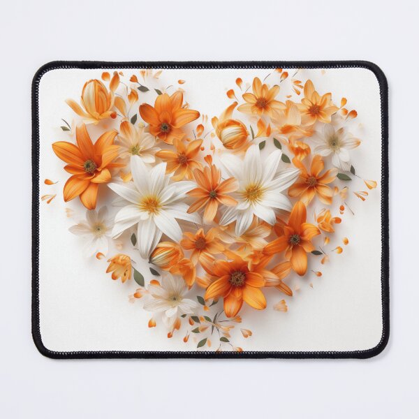 Item preview, Heart of flowers in orange and white. designed and sold by ArtbyJanineTate.