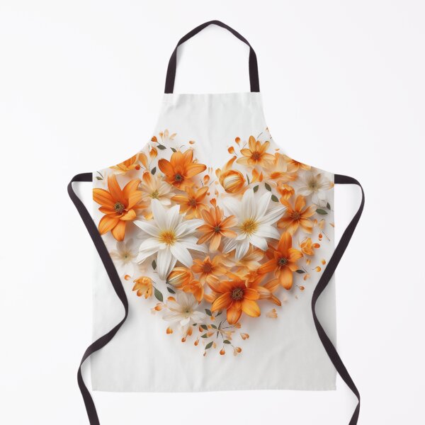 Item preview, Heart of flowers in orange and white. designed and sold by ArtbyJanineTate.