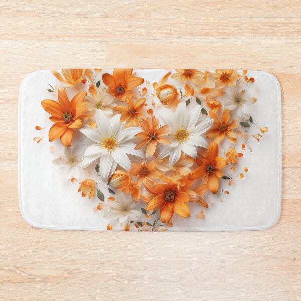 Item preview, Heart of flowers in orange and white. designed and sold by ArtbyJanineTate.