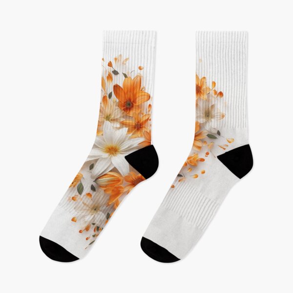Item preview, Heart of flowers in orange and white. designed and sold by ArtbyJanineTate.
