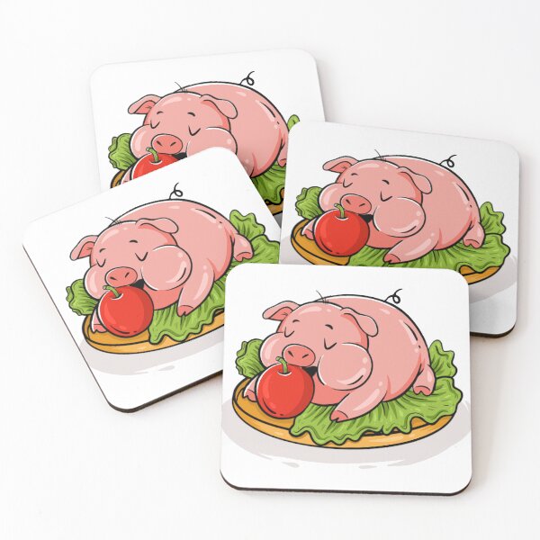 Item preview, CUTE PORKY ON A PLATE designed and sold by HowreSketch.