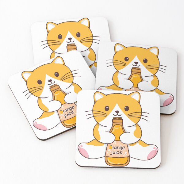 Item preview, Orange cat hugs orange juice designed and sold by TiffyChaa.