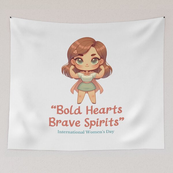 Item preview, International Women’s Day. 2024 March 8th. "Bold Hearts, Brave Spirits". designed and sold by Just You Tee | Say It Loud, Wear It Proud.