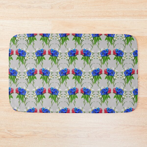 Item preview, Gentian, Edelweiss, Alpine rose (continuous pattern) designed and sold by Asinno.