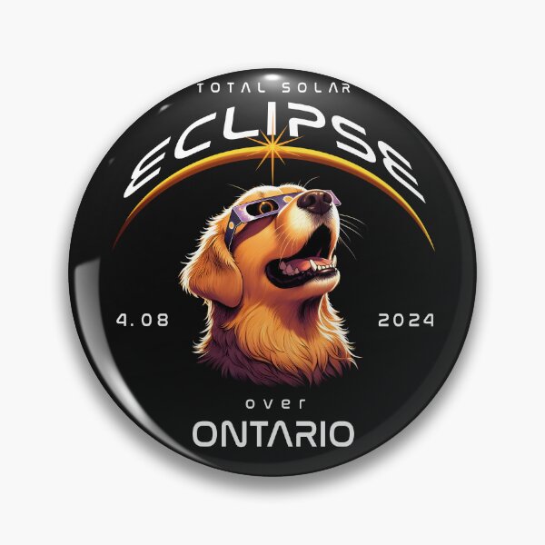 Artikelvorschau, Totale Sonnenfinsternis über Ontario, Kanada, ein Golden Retriever-Hund mit Sonnenbrille, der zur totalen Sonnenfinsternis aufschaut, Tierfinsternis beobachtend, Pawty entworfen und verkauft von jeyel7.