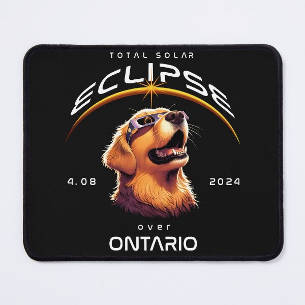Item preview, Total Solar Eclipse Over Ontario, Canada, A Golden Retriever dog wearing sunglasses looking up at the Total Solar Eclipse, Animal Eclipse Viewing Pawty designed and sold by jeyel7.
