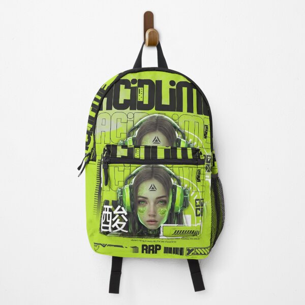Item preview, Acid Lime Cyborg Girl Backpack 01 designed and sold by Futuristicity.