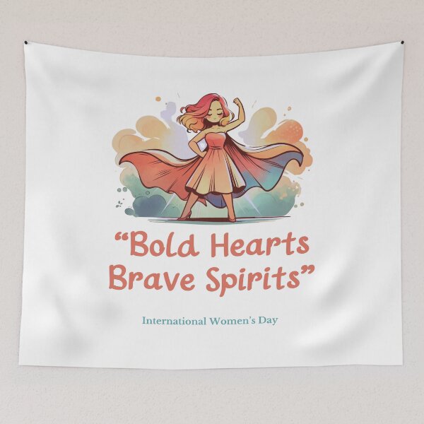 Item preview, International Women’s Day. 2024 March 8th. "Bold Hearts, Brave Spirits". designed and sold by Just You Tee | Say It Loud, Wear It Proud.
