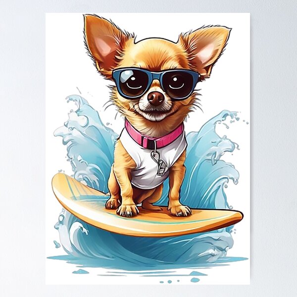 Item preview, Surfing Chihuahua designed and sold by likbatonboot.