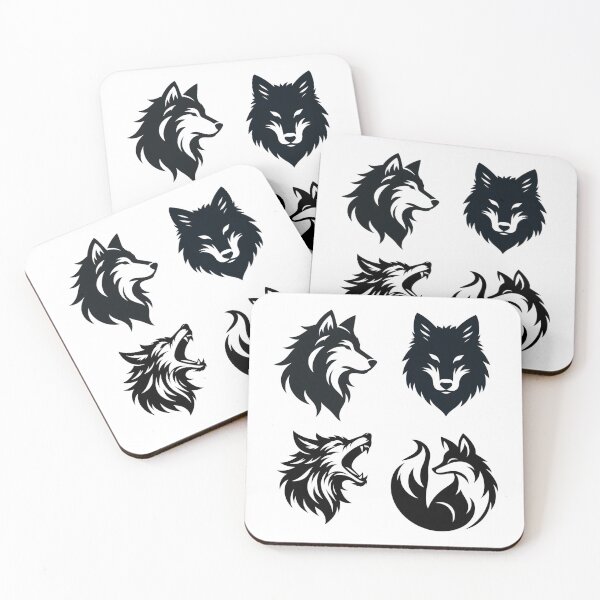 Item preview, 4 Iconic Wolf Silhoutte sticker Pack* designed and sold by SnuggleSafari.