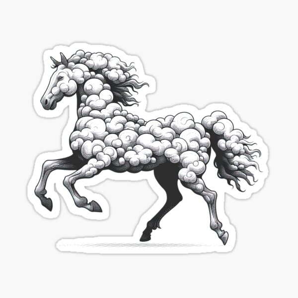 Aperçu de l'œuvre Un magnifique cheval-nuage en barbe à papa créée et vendue par ultraPick.