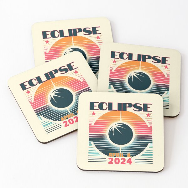 Item preview, Mid Century Modern Total Solar Eclipse April 8, 2024 designed and sold by CoffeeIsATrip.
