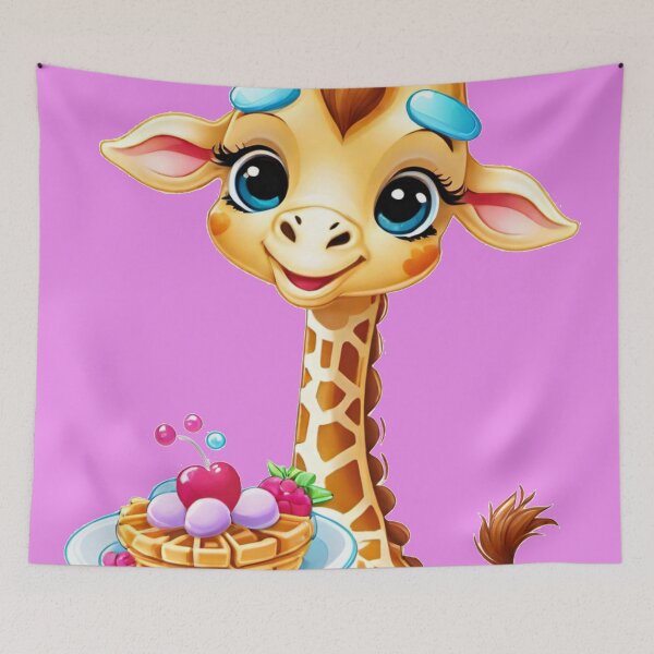 Item preview, baby giraffe holding waffle  designed and sold by Chantel Fourie.