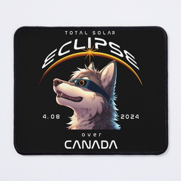 Item preview, Total Solar Eclipse Over Canada, A Wolf wearing sunglasses looking up at the Total Solar Eclipse, Animal Eclipse Viewing Pawty designed and sold by jeyel7.