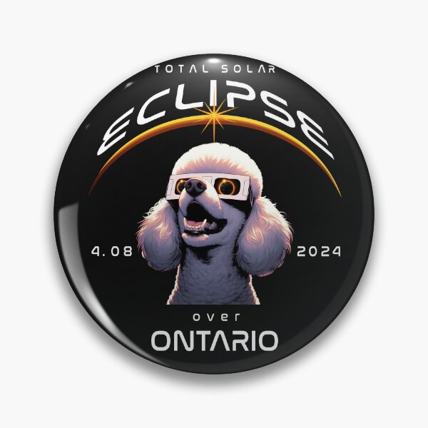 Artikelvorschau, Totale Sonnenfinsternis über Ontario, Kanada, ein Pudelhund mit Sonnenbrille blickt auf die totale Sonnenfinsternis, Tierfinsternis beobachtet Pawty entworfen und verkauft von jeyel7.