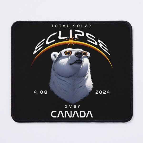 Item preview, Copy of Total Solar Eclipse Over Canada, A Polar Bear wearing sunglasses looking up at the Total Solar Eclipse, Animal Eclipse Viewing Pawty designed and sold by jeyel7.