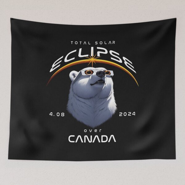 Item preview, Copy of Total Solar Eclipse Over Canada, A Polar Bear wearing sunglasses looking up at the Total Solar Eclipse, Animal Eclipse Viewing Pawty designed and sold by jeyel7.