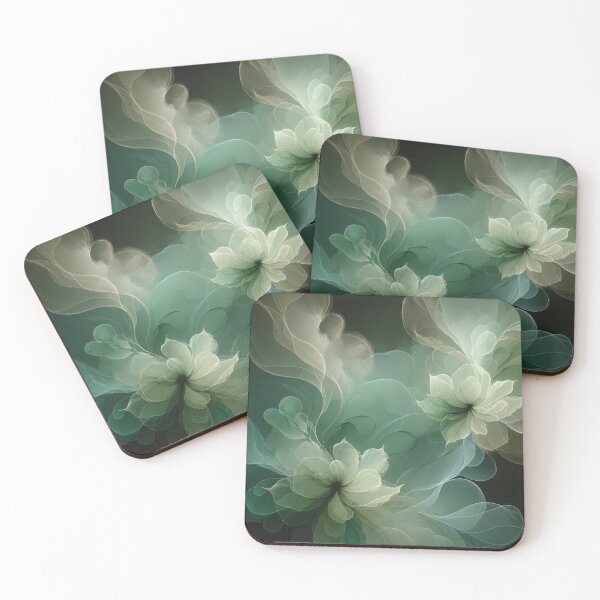 Item preview, Greenish Pastel Floral Elegance on Dark designed and sold by CardsStudio.