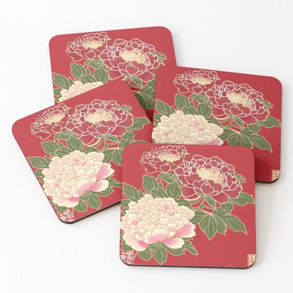 Item preview, Botan Japanese Peony Pattern - Symbol of Prosperity & Love designed and sold by WADRIUS.