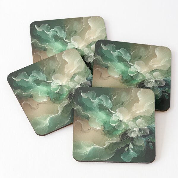 Item preview, Greenish Pastel Floral Elegance on Dark designed and sold by CardsStudio.