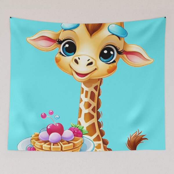 Item preview, baby giraffe holding waffle  designed and sold by Chantel Fourie.