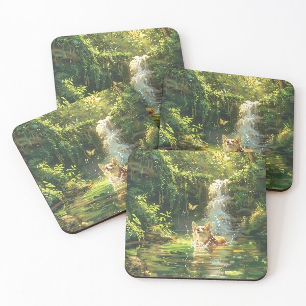 Item preview, Corgi dog swims in the pond designed and sold by CorgiCuddle.