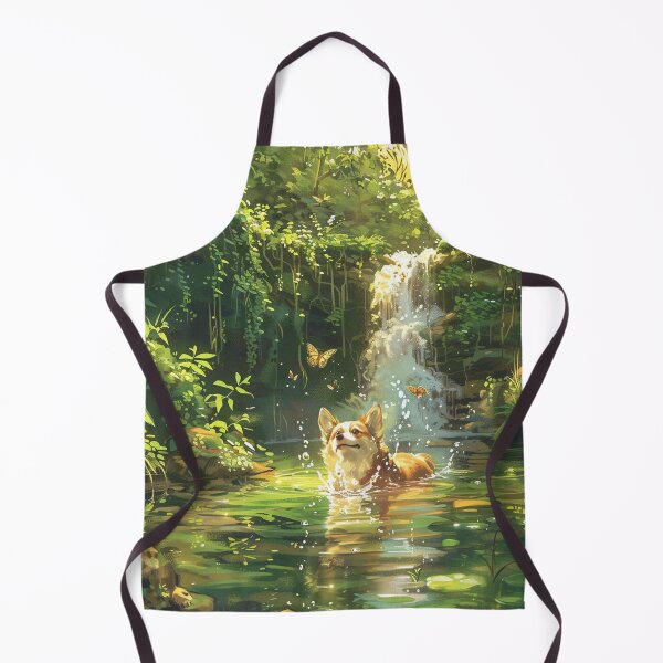 Item preview, Corgi dog swims in the pond designed and sold by CorgiCuddle.