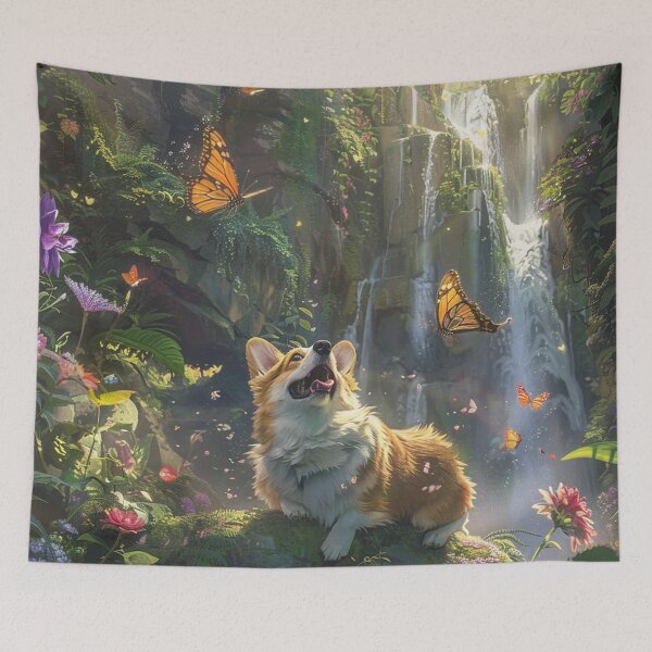 Item preview, Corgi dog in the forest designed and sold by CorgiCuddle.