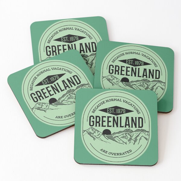 Item preview, Green Vintage Badge - Greenland, Because Normal Vacations are Overrated! designed and sold by GraTEEtude.
